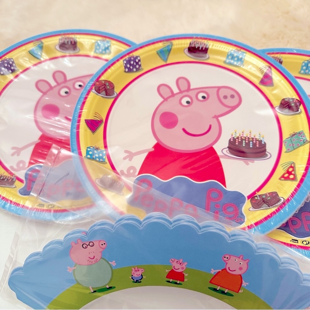 NIP - Peppa Pig 24 9" Paper Plates and 24 Cupcake Liners
